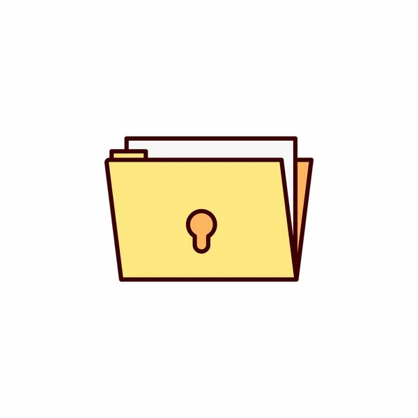 Icono Carpeta Segura Ilustración Vectorial — Vector de stock