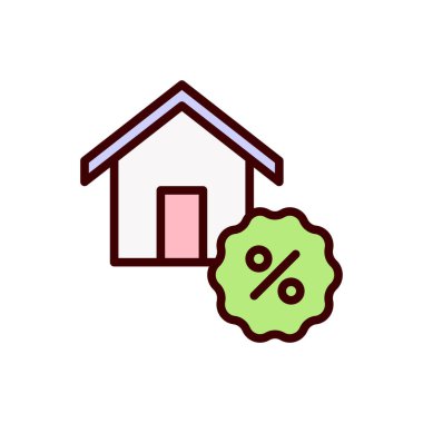 ev kredisi ikonu vektör illüstrasyonu