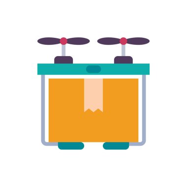 Drone dağıtım simgesi vektör illüstrasyonu