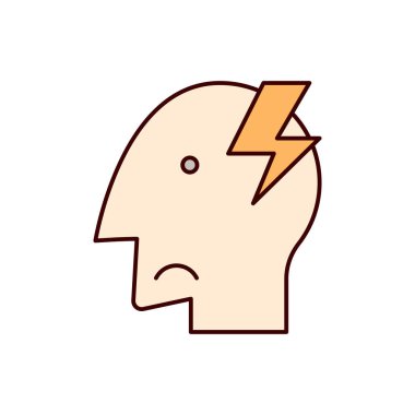 Baş ağrısı simgesi, sinir vektörü çizimi