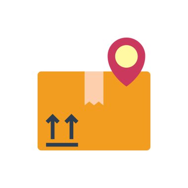 gönderme kutusu konumu ikon vektör illüstrasyonu