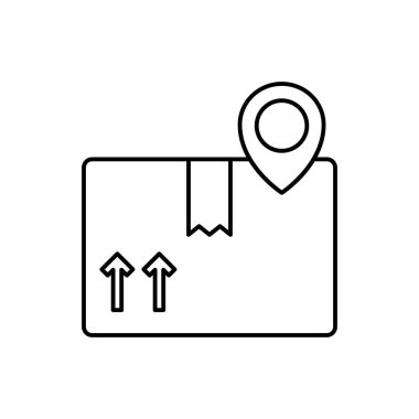 gönderme kutusu konumu ikon vektör illüstrasyonu