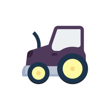 Traktör simgesi, tarım vektörü illüstrasyonu