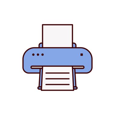Yazıcı simgesi, faks vektörü, yazdırma illüstrasyonu