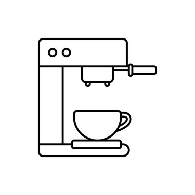 Kahve makinesi simgesi, kahve makinesi ikonu vektör illüstrasyonu