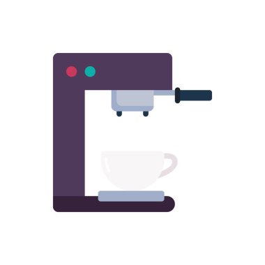 Kahve makinesi simgesi, kahve makinesi ikonu vektör illüstrasyonu