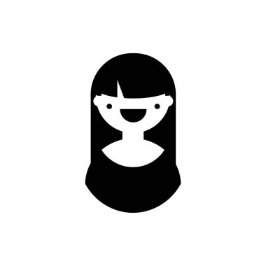 Kadın simgesi, avatar vektörü, kadın illüstrasyonu