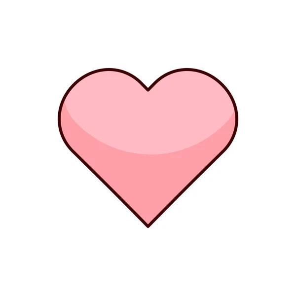 Herz Ikone Liebesvektor Romantik Illustration — Stockvektor