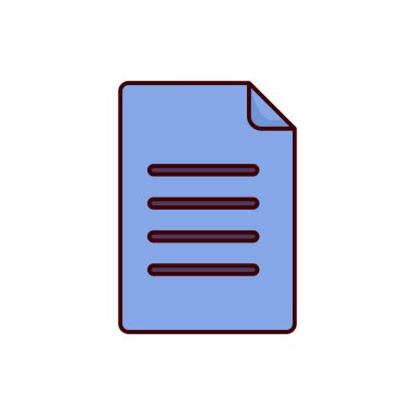 belge simgesi, dosya vektör illüstrasyonu