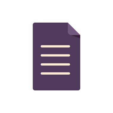 belge simgesi, dosya vektör illüstrasyonu