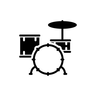 davul seti ikon vektör illüstrasyonu