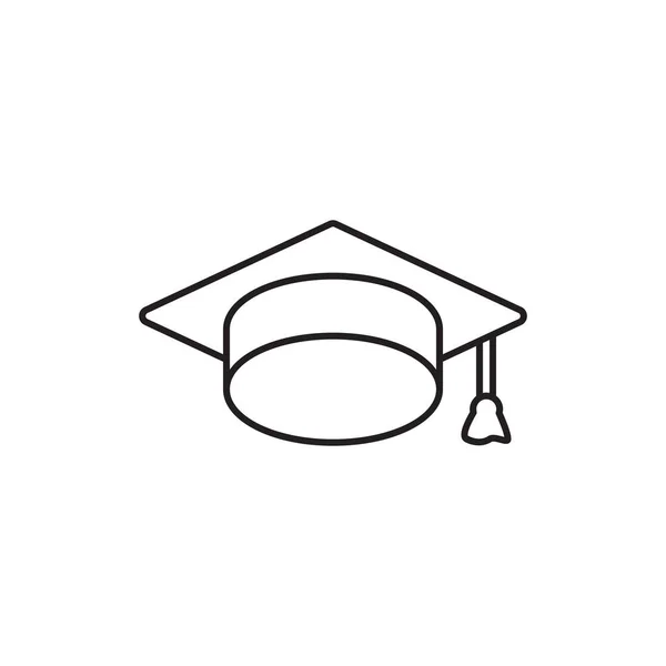 Onderwijs Hoed Pictogram Student Vector Illustratie — Stockvector