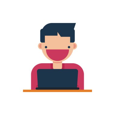 çevrimiçi eğitim simgesi, çevrimiçi öğrenme vektörü illüstrasyonu