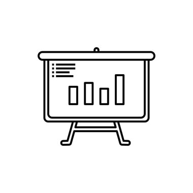 veri sunum simgesi, ters grafik vektör illüstrasyonu