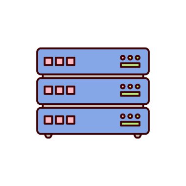 veritabanı simgesi, sunucu vektör illüstrasyonu