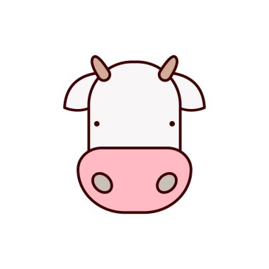 inek simgesi, hayvan vektör illüstrasyonu