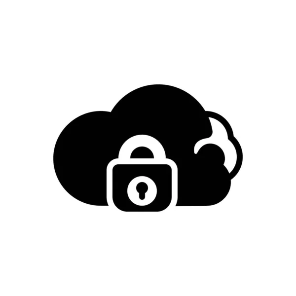 Cloud Lock Icon Security Vector Illustration — Vector de stock