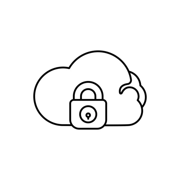 Cloud Lock Icon Security Vector Illustration — Vector de stock
