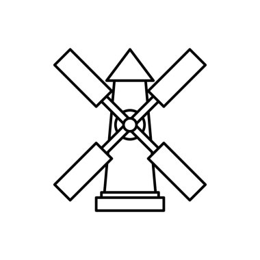 Yel değirmeni simgesi, rüzgar enerjisi çizimi