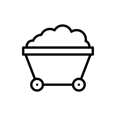 Kömür arabası ikonu vektör illüstrasyonu