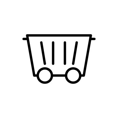 Kömür arabası ikonu vektör illüstrasyonu