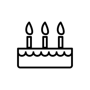 Kek ikonu, tatlı ikonu vektör illüstrasyonu