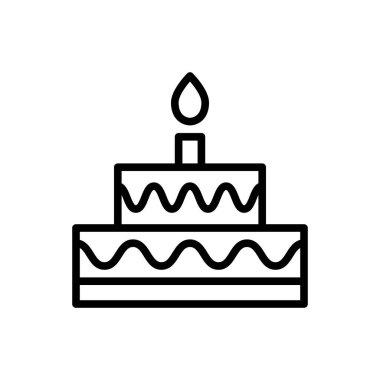 Kek ikonu, tatlı ikonu vektör illüstrasyonu