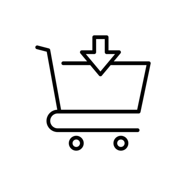 Icono Compras Línea Vector Ilustración — Archivo Imágenes Vectoriales