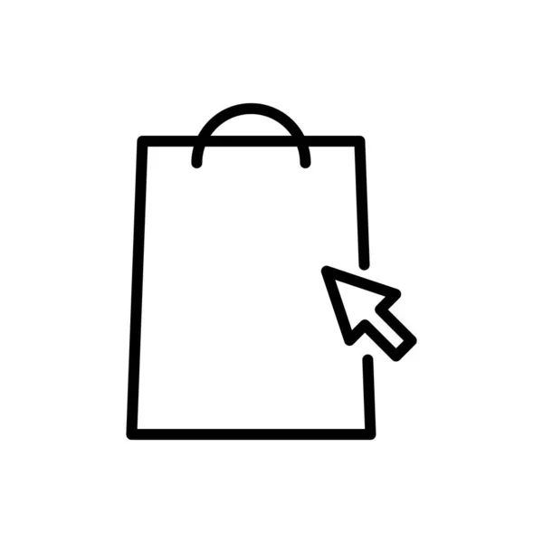 Icono Compras Línea Vector Ilustración — Archivo Imágenes Vectoriales