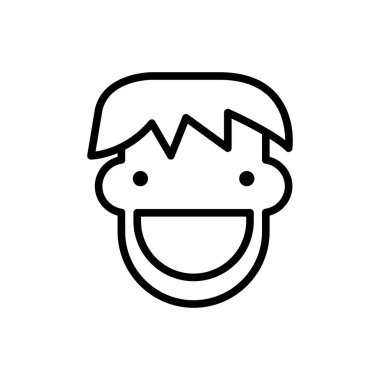 Gülümseme simgesi, gülen yüz ikonu vektör illüstrasyonu