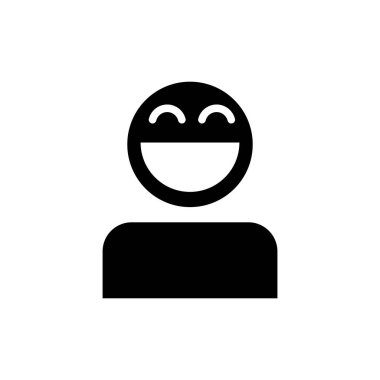 Gülümseme simgesi, gülen yüz ikonu vektör illüstrasyonu