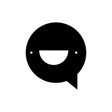 Gülümseme simgesi, gülen yüz ikonu vektör illüstrasyonu