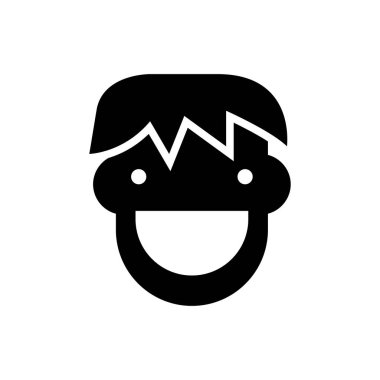 Gülümseme simgesi, gülen yüz ikonu vektör illüstrasyonu