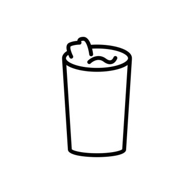 Çöp simgesi, çöp kutusu, atık ikonu vektör illüstrasyonu