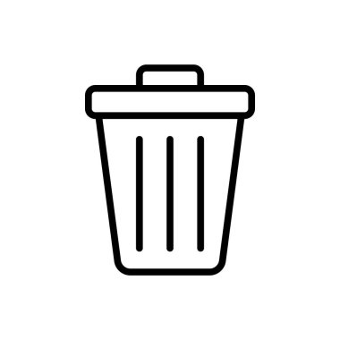 Çöp simgesi, çöp kutusu, atık ikonu vektör illüstrasyonu