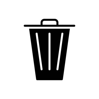 Çöp simgesi, çöp kutusu, atık ikonu vektör illüstrasyonu