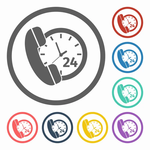 Call 24 hours icon — Stock Vector