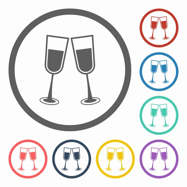 Skleněná ikona šampaňského — Stockový vektor