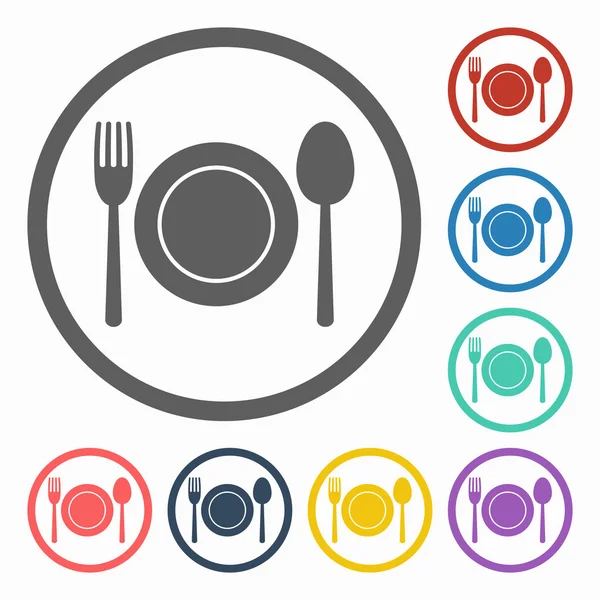 Fork spoon dish icon — Stock Vector