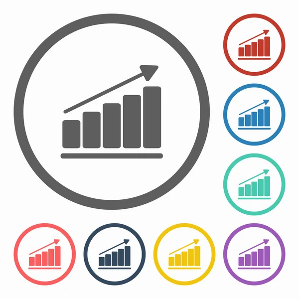 Crescer ícone gráfico — Vetor de Stock