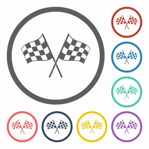 Icono de la bandera de carreras — Vector de stock