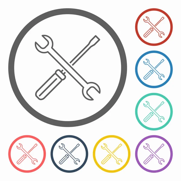 Spanner & icono del destornillador — Vector de stock