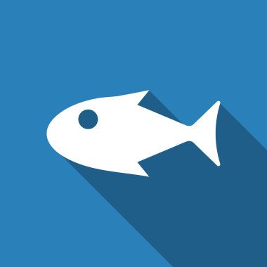 Uzun gölge ile balık simgesi