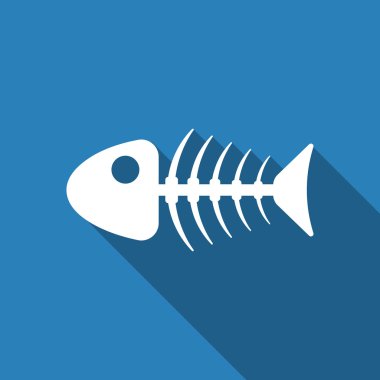 Balık uzun gölge simgesiyle kemik