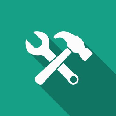 Uzun gölge ile çekiç wrench kutsal kişilerin resmi