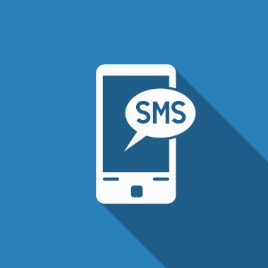 Uzun gölge ile SMS simgesi