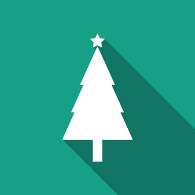 Uzun gölge ile Noel ağacı simgesi