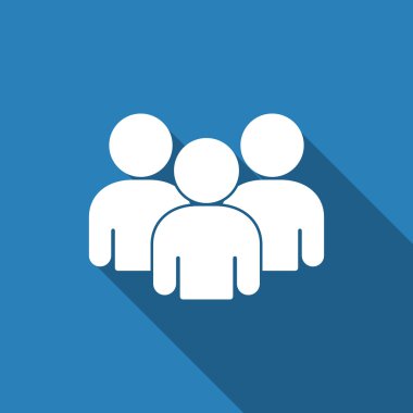 Uzun gölge ile grup insanlar simgesi