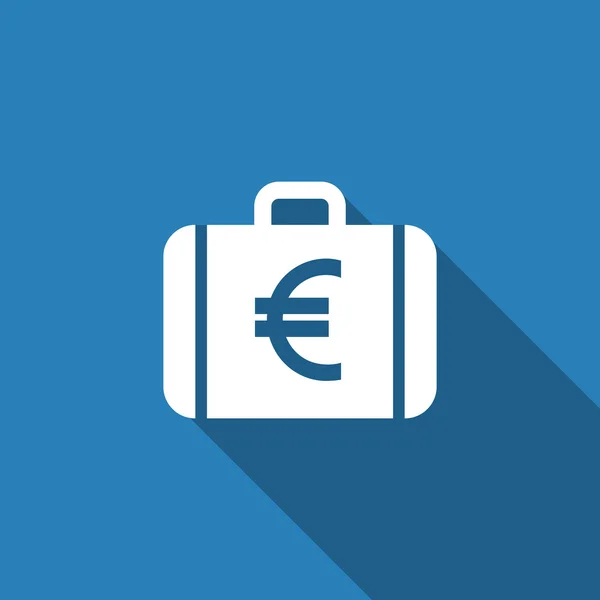 Bag with eu currency symbol icon — Stock Vector