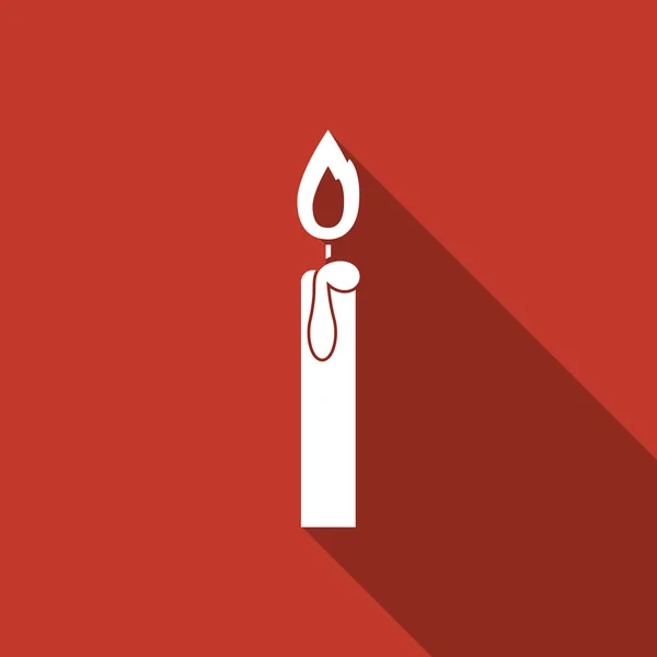 Kerzensymbol mit langem Schatten — Stockvektor